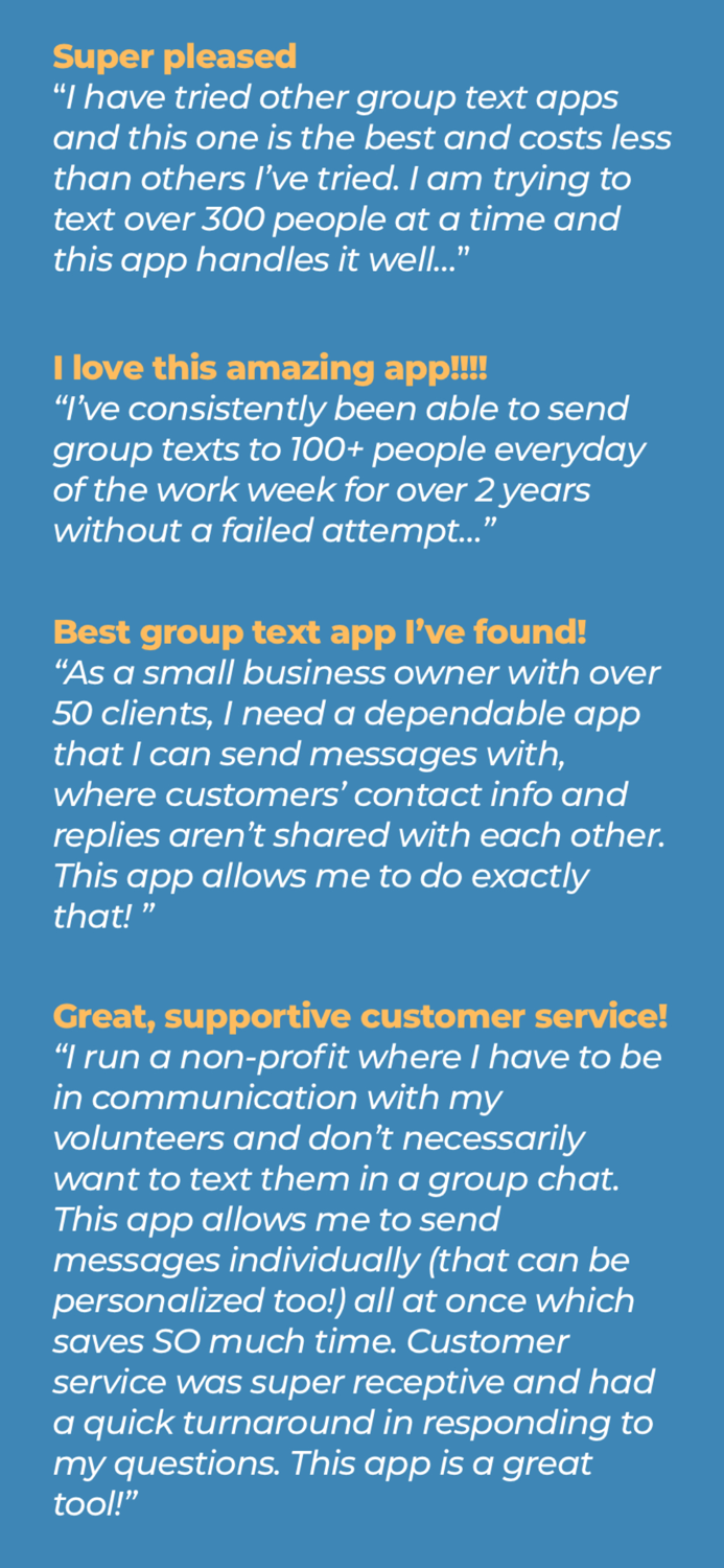 Group Text  Mass Text message