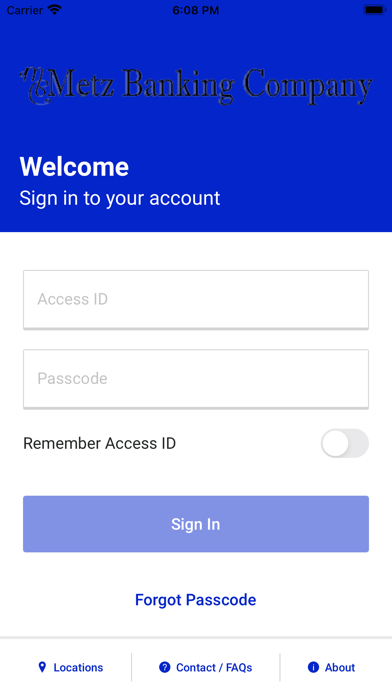Metz Bank Mobile Screenshot