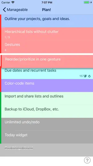 Manageable: Nested ToDo Lists screenshot 1