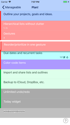 Manageable: Nested ToDo Lists screenshot 1