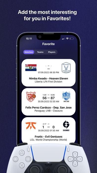 2Score - Live Sports Scores Screenshot