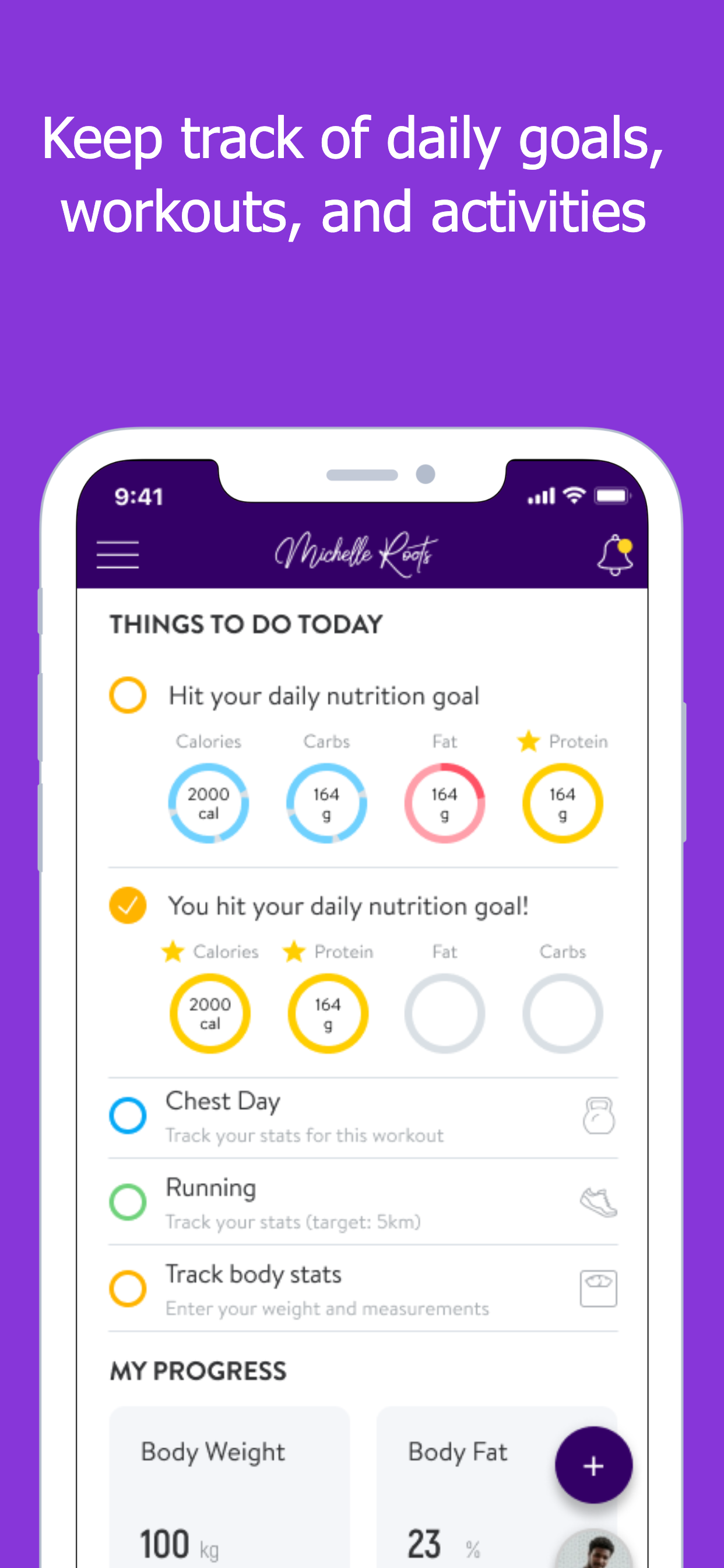 Michelle Roots Fitness App