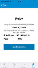 IoTize Tap Manager screenshot