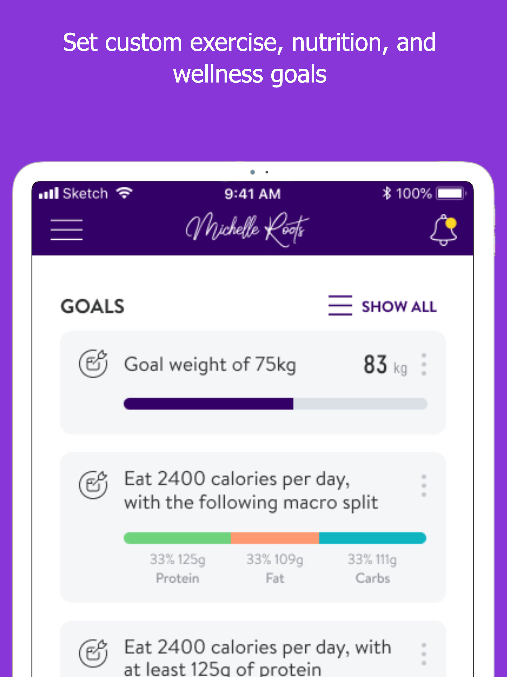 Michelle Roots Fitness App