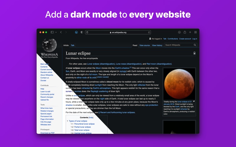 Screenshot #1 pour Noir – Dark Mode for Safari