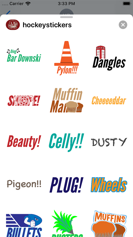 #5. Hockey Stickers (iOS) By: Chuckin' Sauce Hockey Company LLC