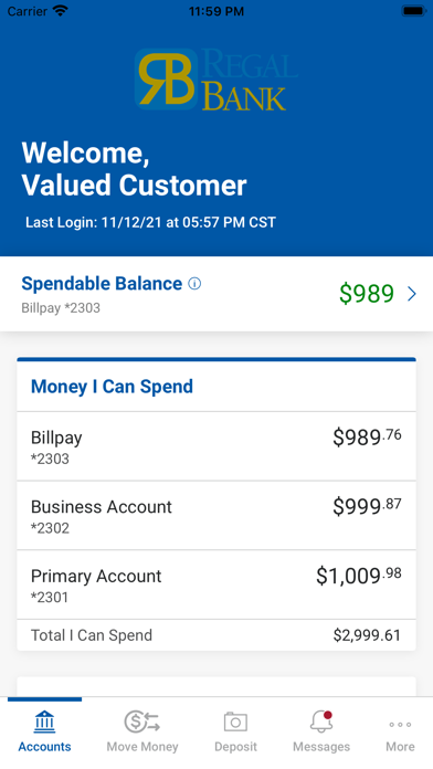 Regal Bank Mobile Screenshot