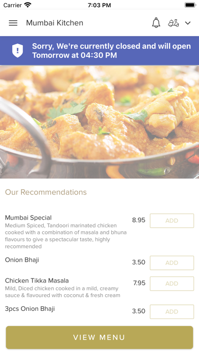 Mumbai Kitchen St James Street Screenshot