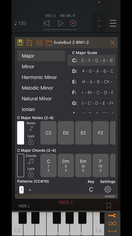 #1. ScaleBud 2 AUv3 MIDI Keyboard (iOS) 由: Cem Olcay