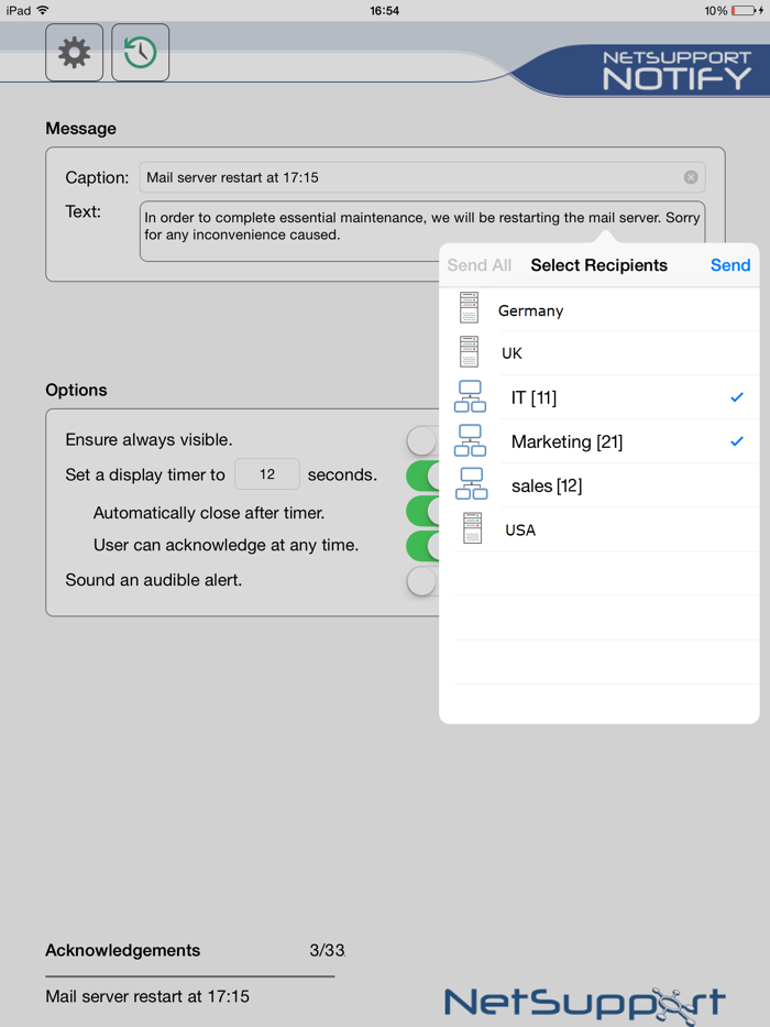NetSupport Notify Console
