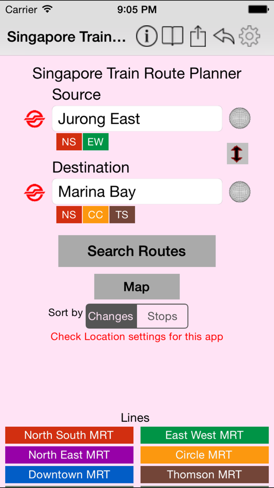 Singapore Train Route Planner - 2.10 - (iOS)