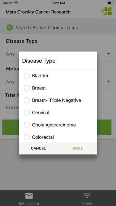 Mary Crowley Cancer Research Screenshot