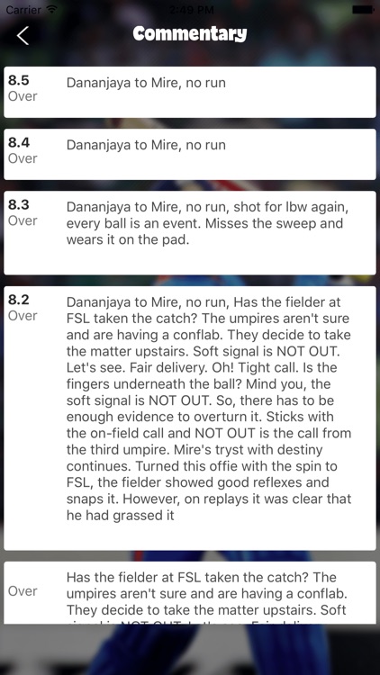 Live score for Cricket