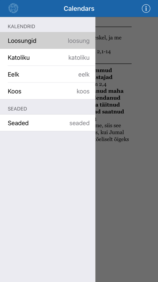 #4. Kalender.NET (iOS) Podle: Eesti Piibliselts