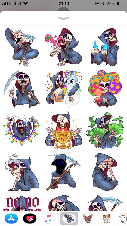 Death Cute Emoji Funny Sticker