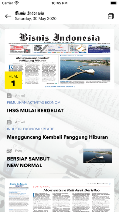 Bisnis Indonesia E-Paper Screenshot