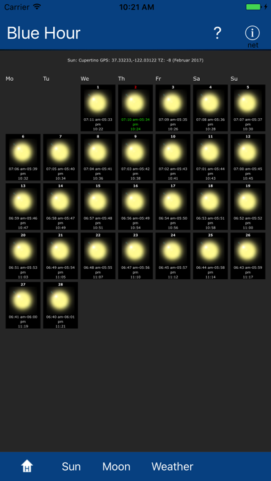 Screenshot #3 pour Blue Hour, Sun, Moon, Weather