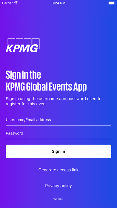 Screenshot #1 pour KPMG Global Events