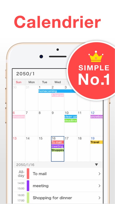 Screenshot #1 pour Calendrier Simple - Planning