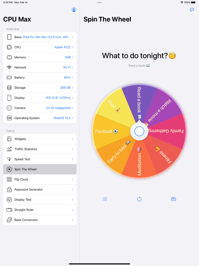 CPU Max x mobile Spin Wheel
