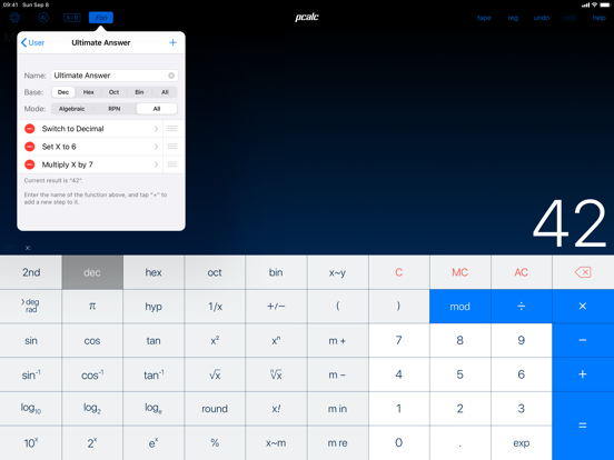 PCalc iPad app afbeelding 4