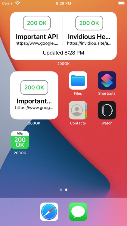 200OK - API Monitoring Widget