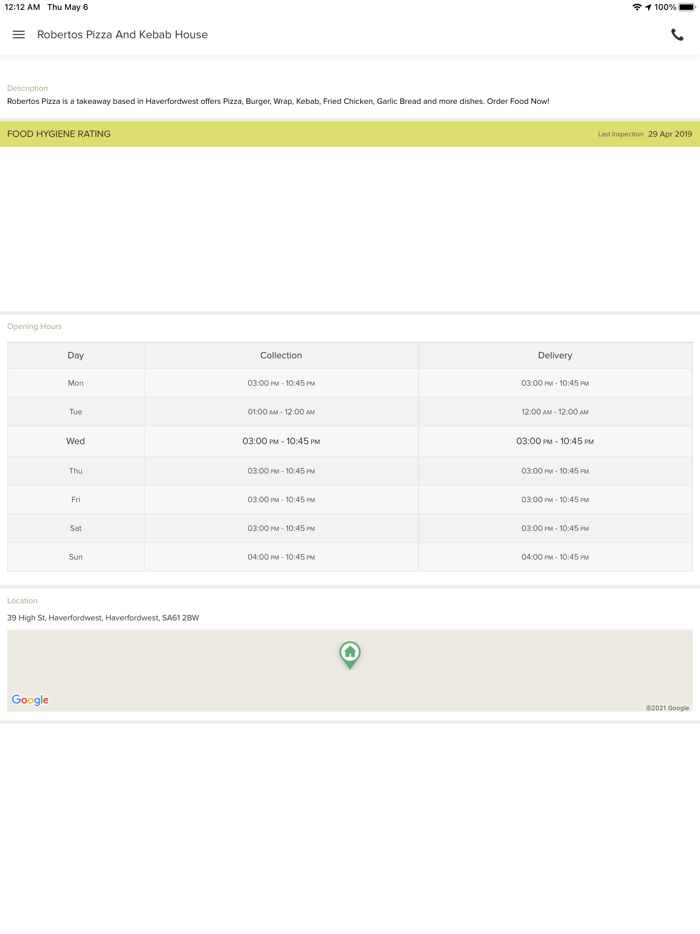 Robertos Pizza And Kebab House