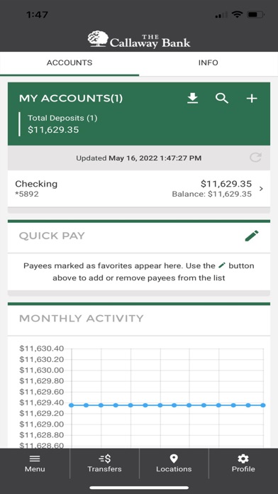 The Callaway Bank Mobile Screenshot