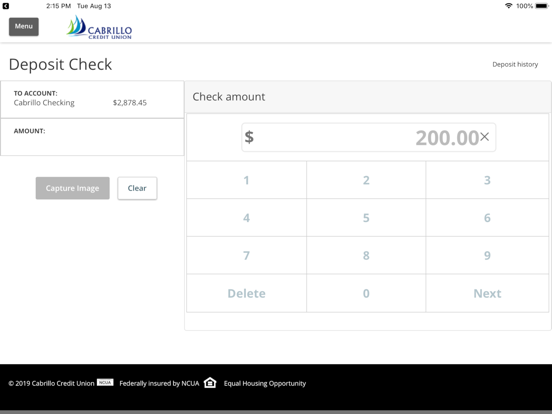Cabrillo Credit Union iPad screenshot 5 - Finance app