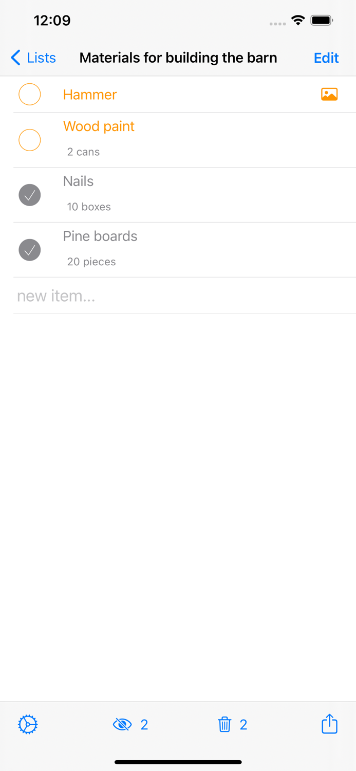 Just lists simple and usable