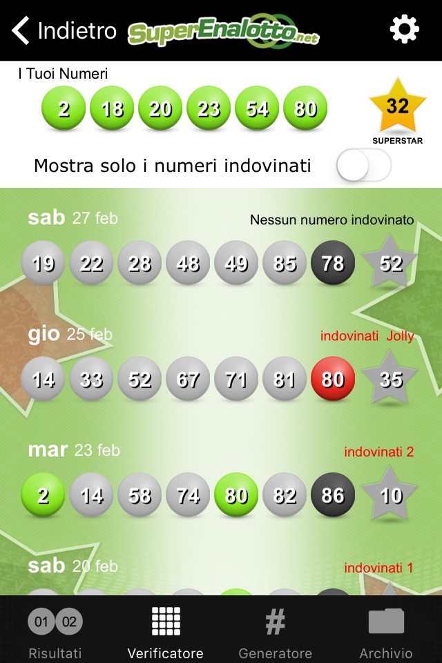 SuperEnalotto Estrazioni screenshot 4