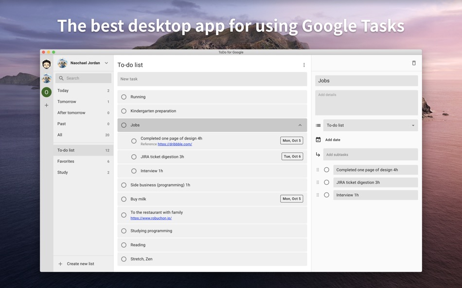 #2. Google Tasks Client - To-Do (macOS) Podle: naoki otsu