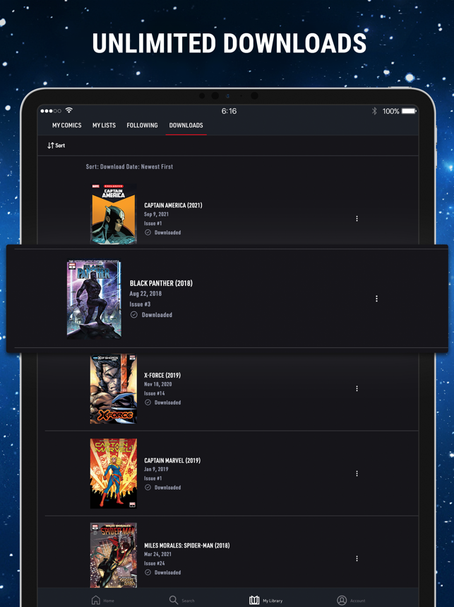 لقطة شاشة من Marvel Unlimited