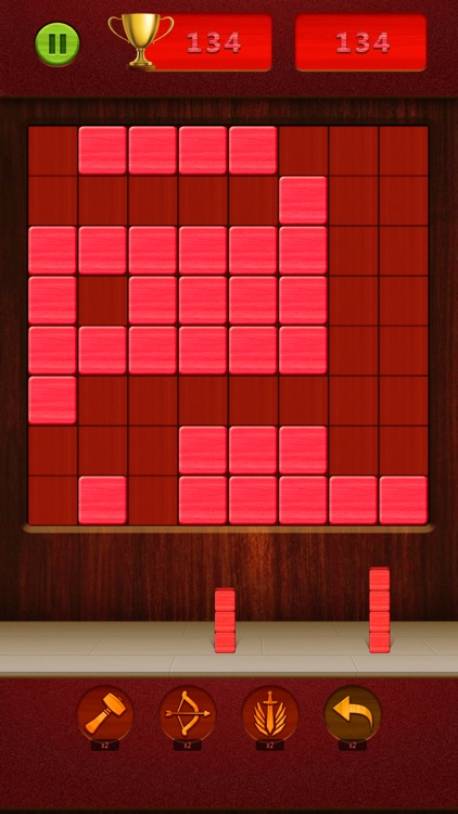 Red Wood Block Tetris  Puzzle