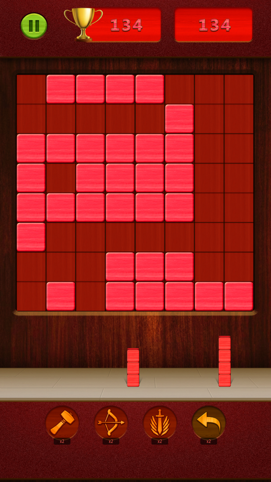 #2. Red Wood Block Tetris Puzzle (iOS) By: Mohammad Ehsan Khaled