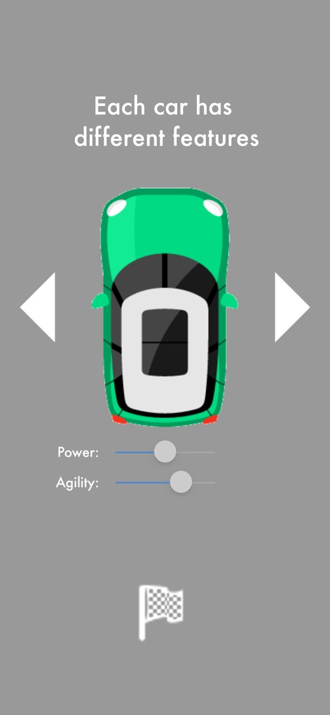 Touch Round - Watch game - Explore a diverse selection of vehicles, each offering unique 'Power' and 'Agility' attributes that users can choose for strategic gameplay.