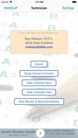 Ham Radio Exam - Tech screenshot 1