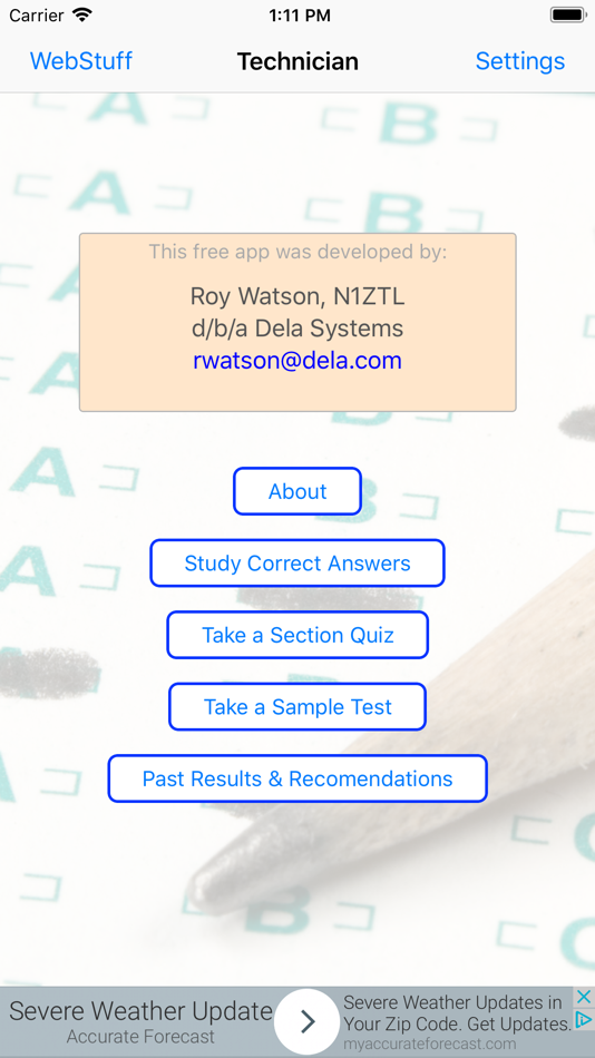 #1. Ham Radio Exam - Tech (iOS) 来自: Roy Watson