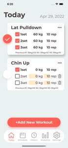 Today's Workout screenshot #1 for iPhone