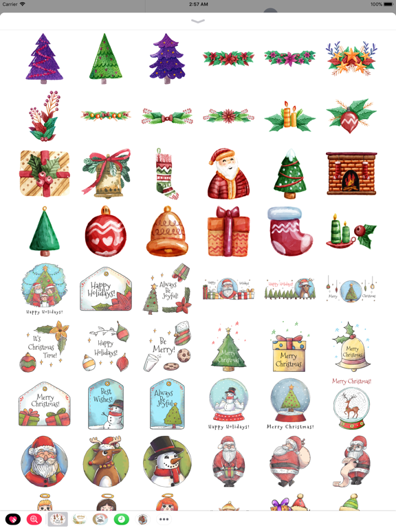Beautiful Watercolor Christmas iPad screenshot 4 - Stickers app