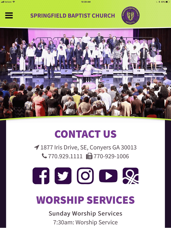 Springfield Baptist Church iPad screenshot 5 - Lifestyle app