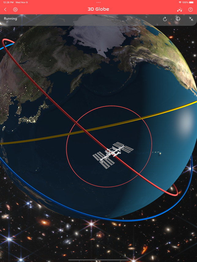 Capture d'écran ISS Real-Time Tracker 3D