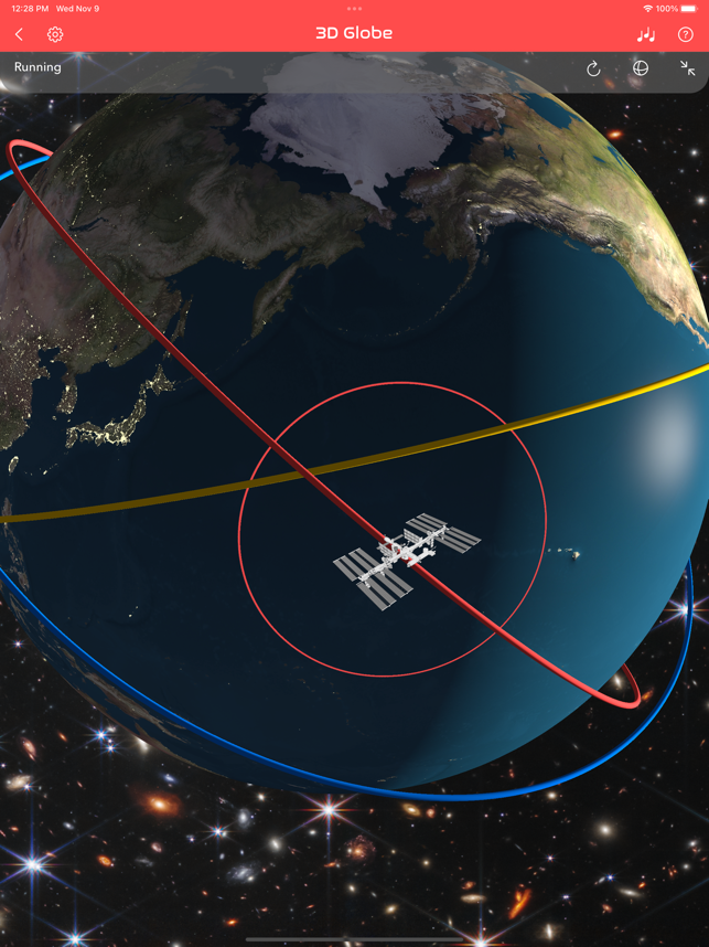 Captură de ecran 3D ISS Real-Time Tracker