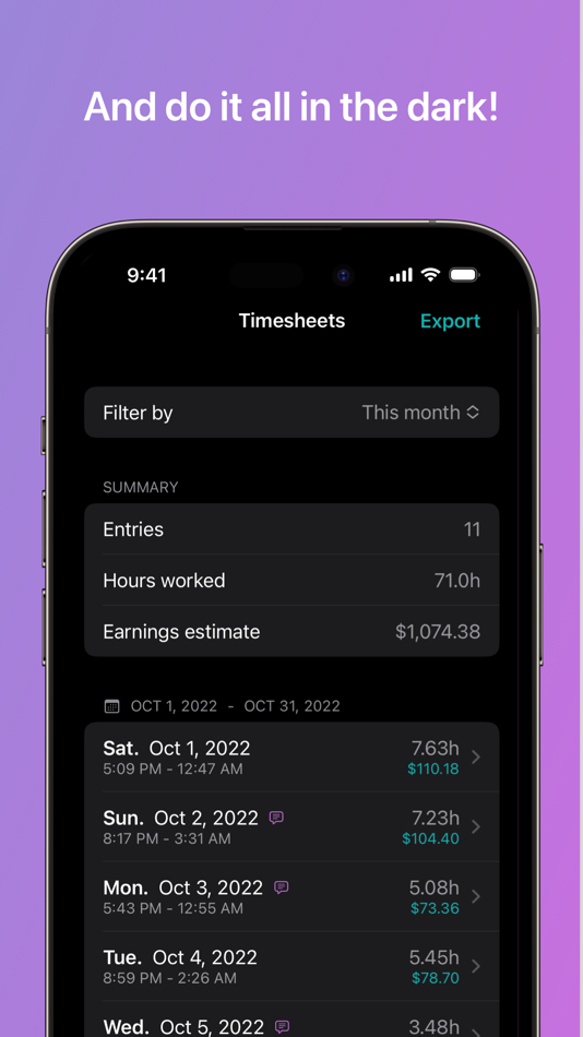 #7. Logger - Time Clock Hours Log (iOS) 게시자: Trent Morris