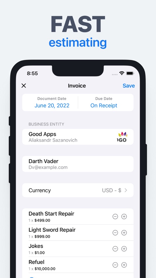 #4. Simple Invoice Generator Maker (iOS) 由: Alexander Sazanovich