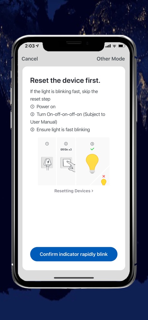 Elgin Smart - This screen provides straightforward setup guidance with illustrative step-by-step instructions and a clear confirmation button, ensuring effortless device integration for users.
