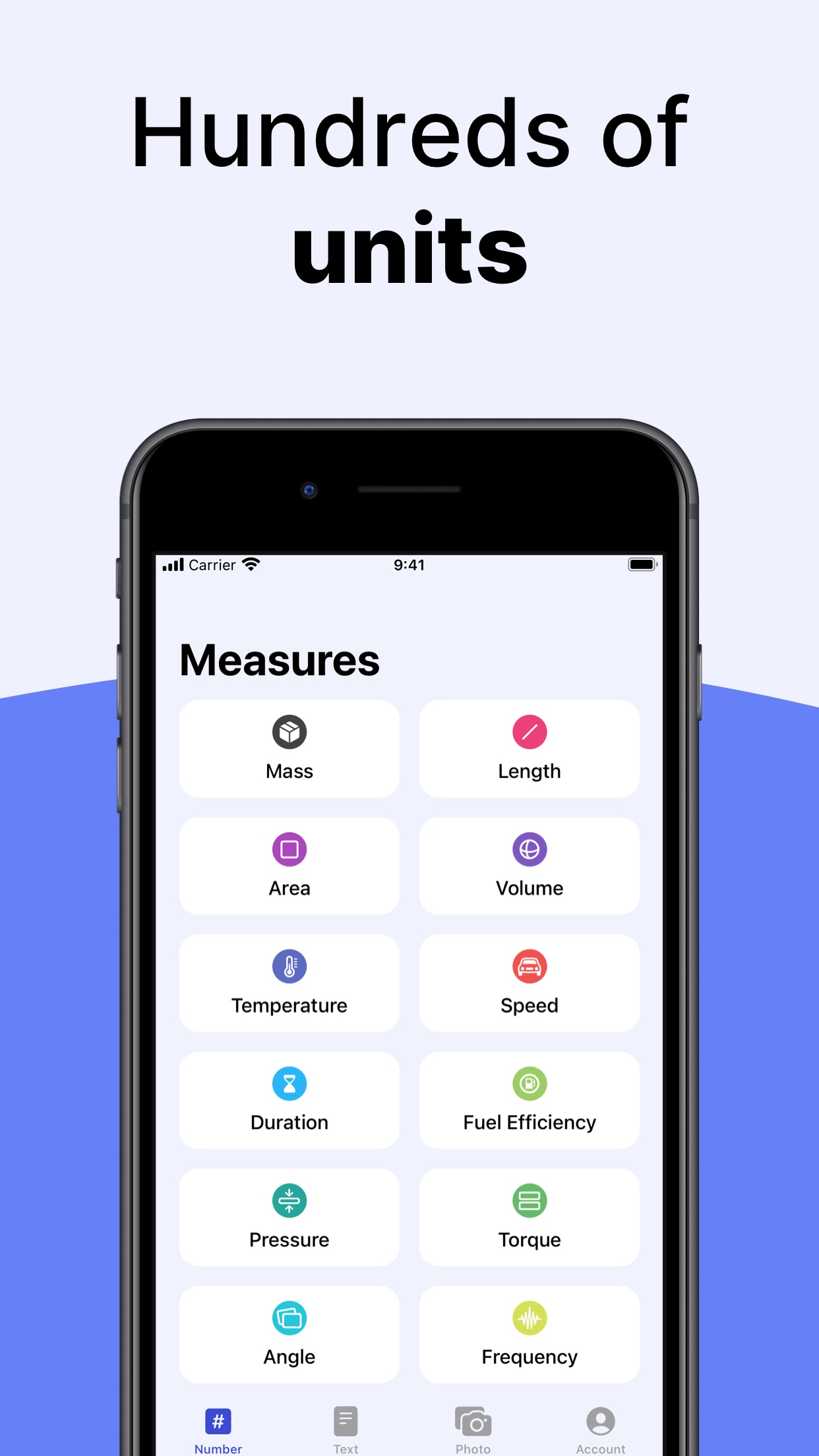 Screenshot do app Uniter: Smart Unit Conversion