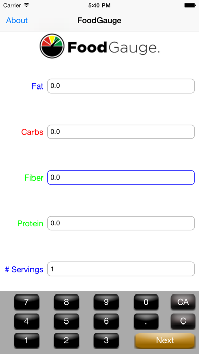 Foodgauge Screenshot