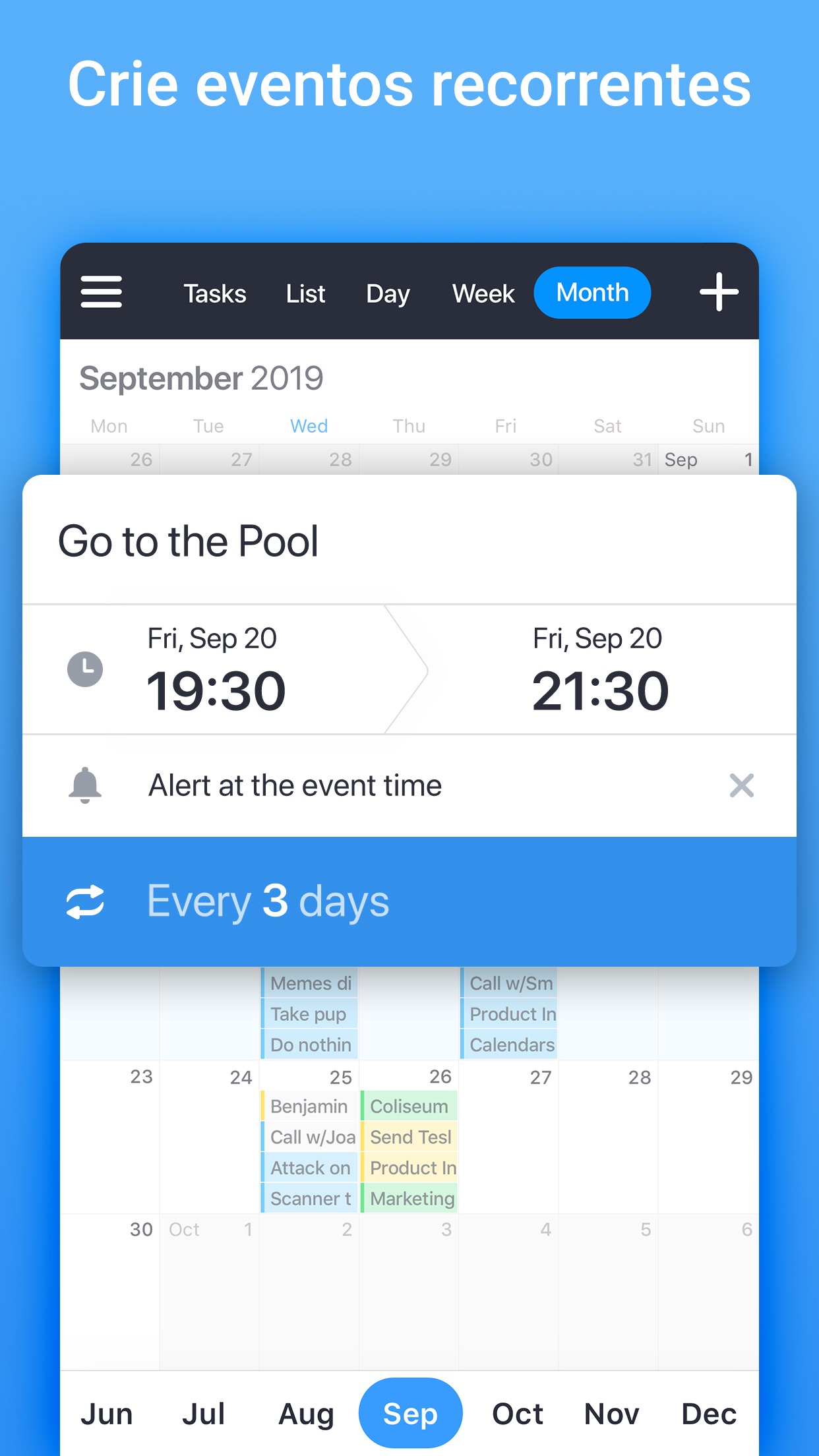 Screenshot do app Calendars: Calendário e Agenda
