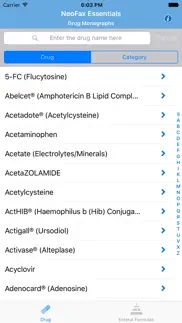 micromedex neofax reference iphone screenshot 1